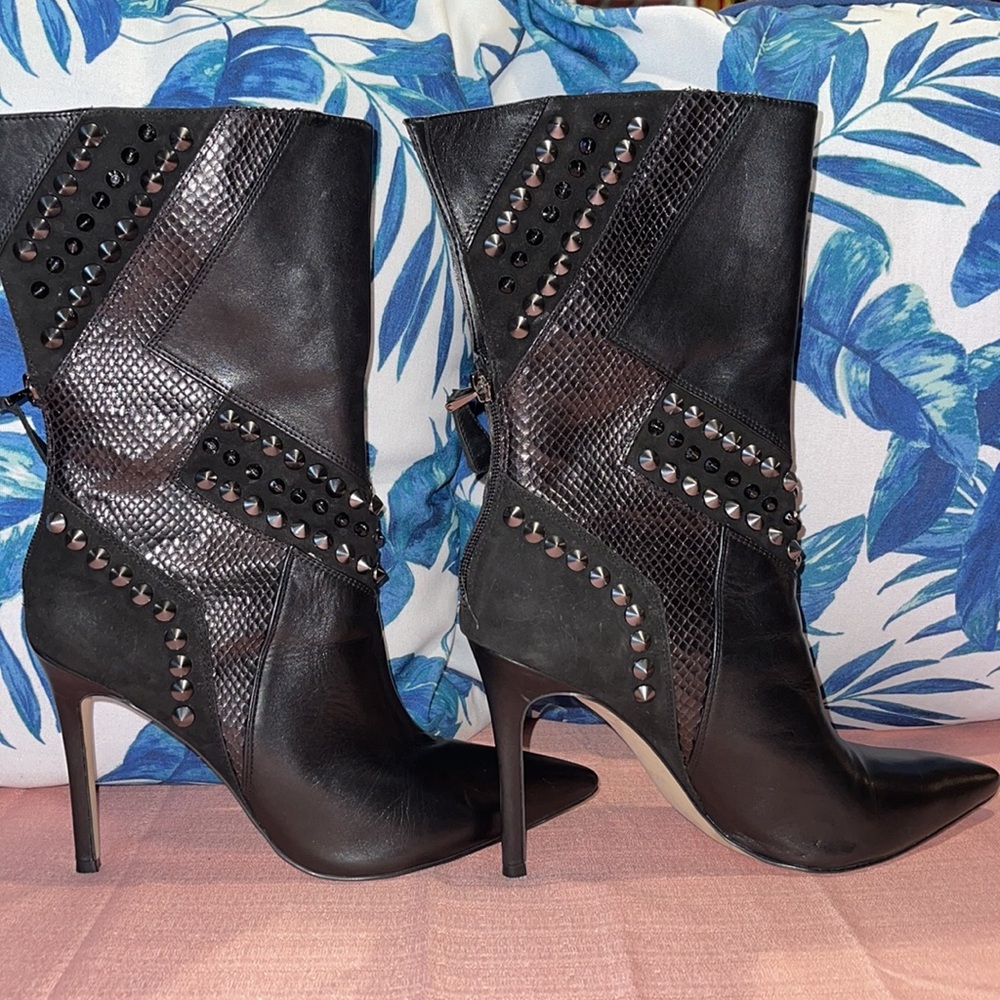Guess mid calf leather boots